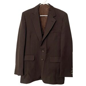 Vintage 1970s JCPenney Union Made 2 Piece Pinstripe Blazer/Vest // 40-L